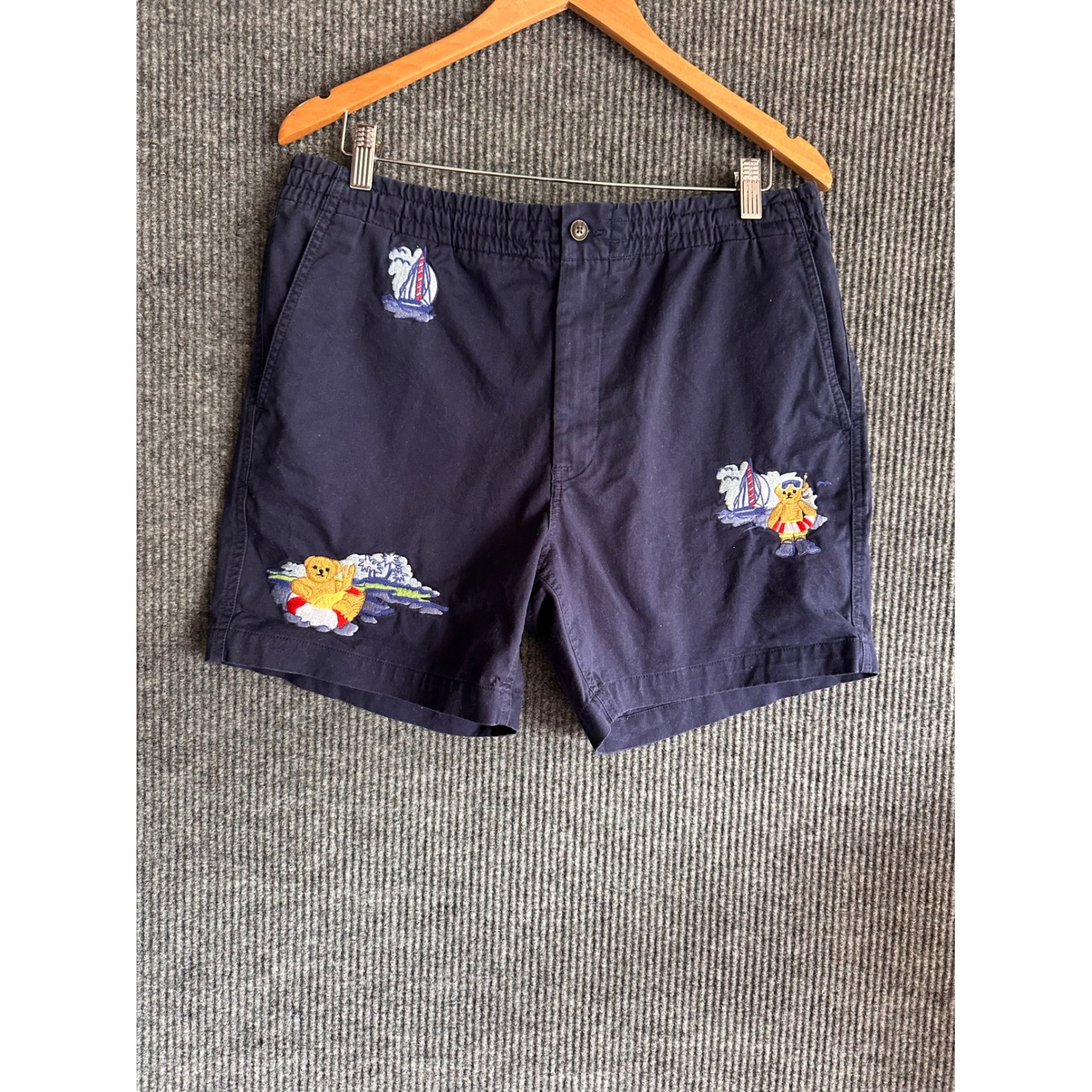 Polo Ralph Lauren Men Embroidered Prep Old Money Coastal Elite Nautical Short L